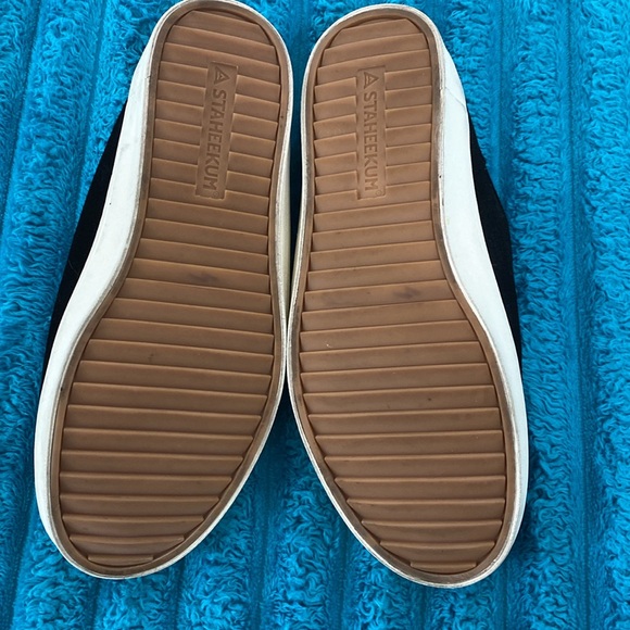 STAJEEKUM BLACK SUEDE SNEAKERS SLIDES - Picture 6 of 8